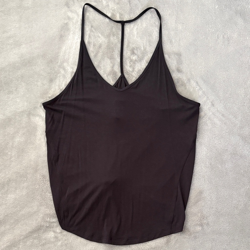 Lululemon Black Women's T-Back Tank Top with knot tie- Lightweight